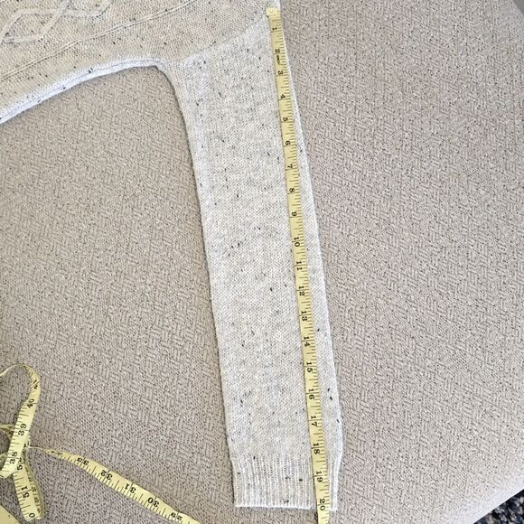 Roxy Light Gray Speckled Oversized Crew Neck Sweater - Size Small - Picture 10 of 12